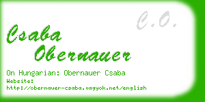 csaba obernauer business card